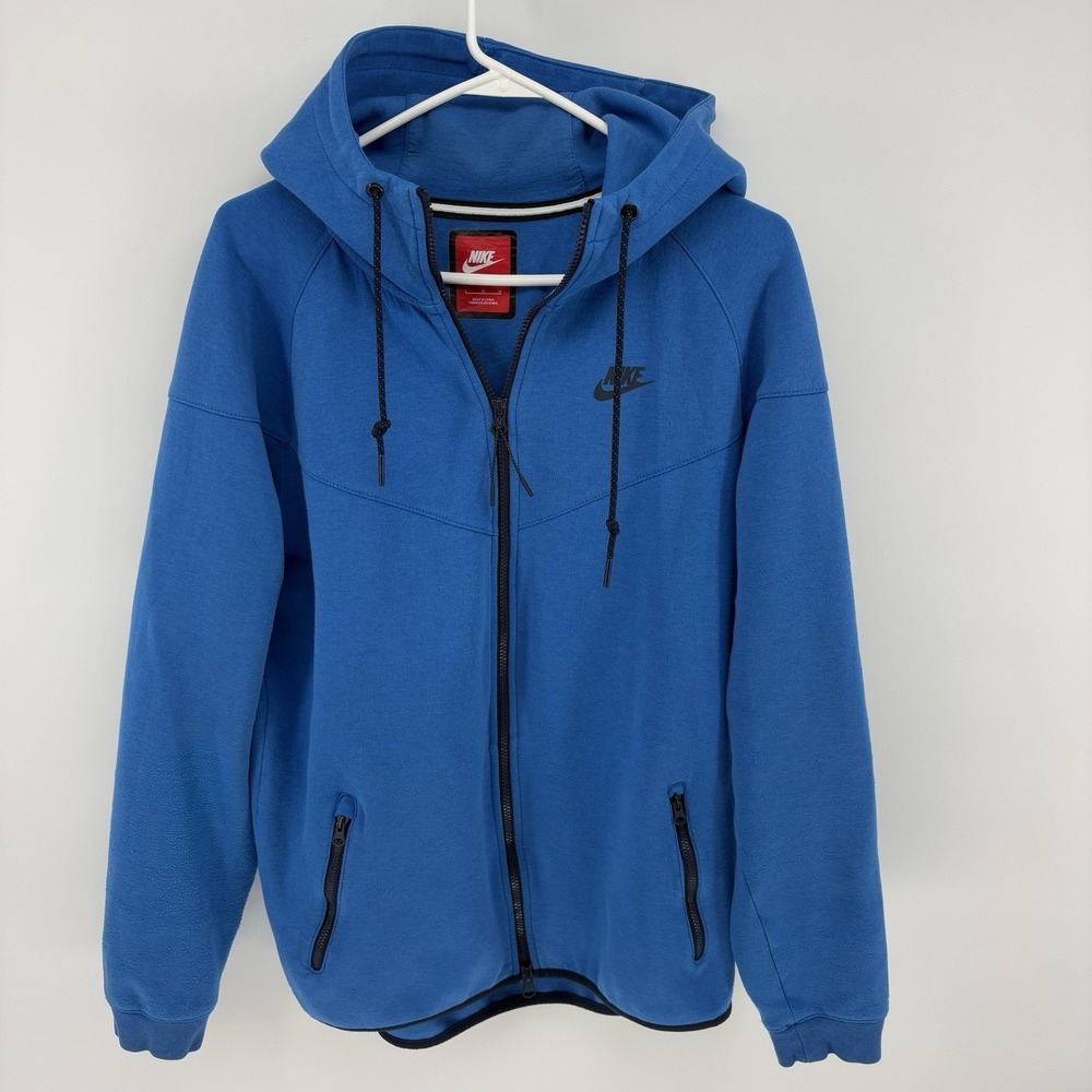 Nike Tech Fleece Full Zip Hoodie Men's Large‎ Blue Sweatshirt Jacket